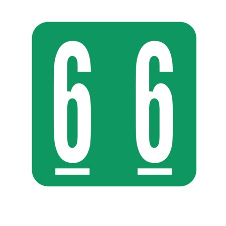 Nevs Smead - Filing Labels - Large - Number 6 1-1/4" x 1-1/4" Green XN-SQS-6